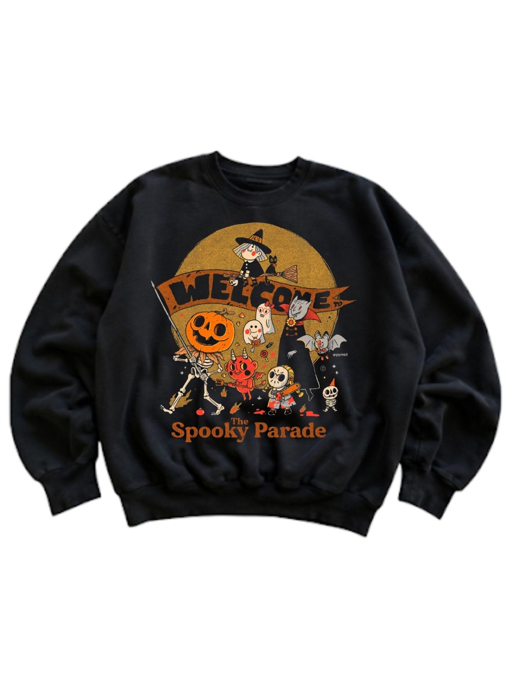 Black "Spooky Parade" Graphic Sweatshirt